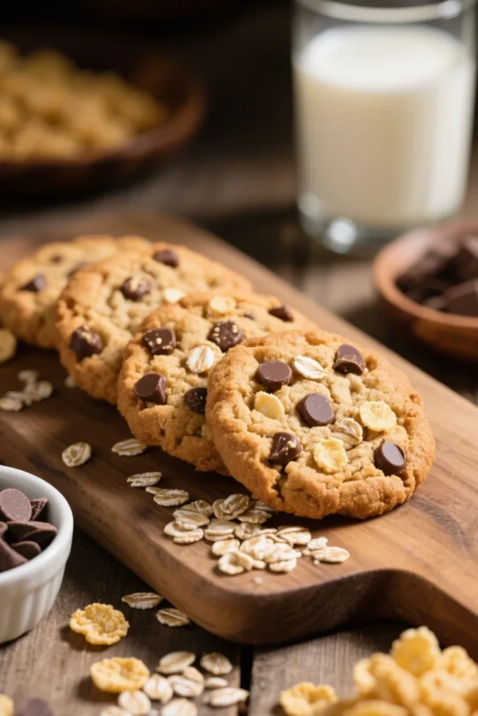Chocolate Chip Cornflake Oatmeal Cookies 1