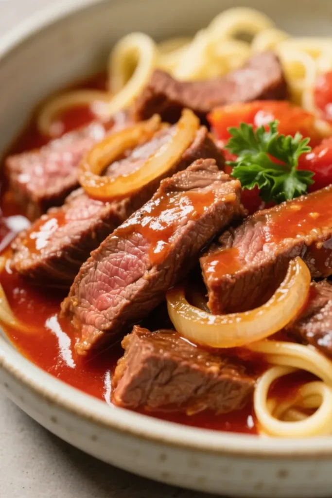 Round Steak In Tangy Tomato
