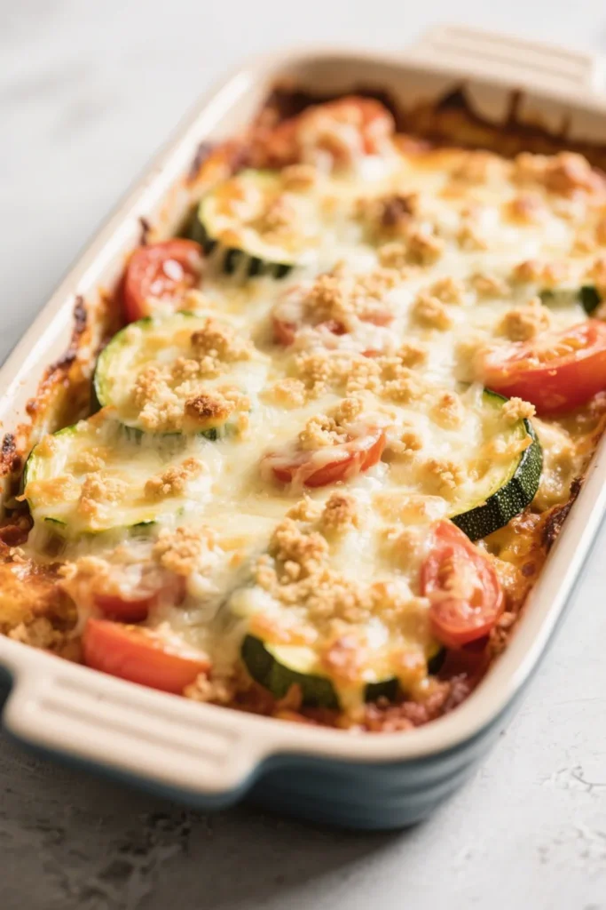 Zucchini Tomato Mozzarella Ritz Bake 1